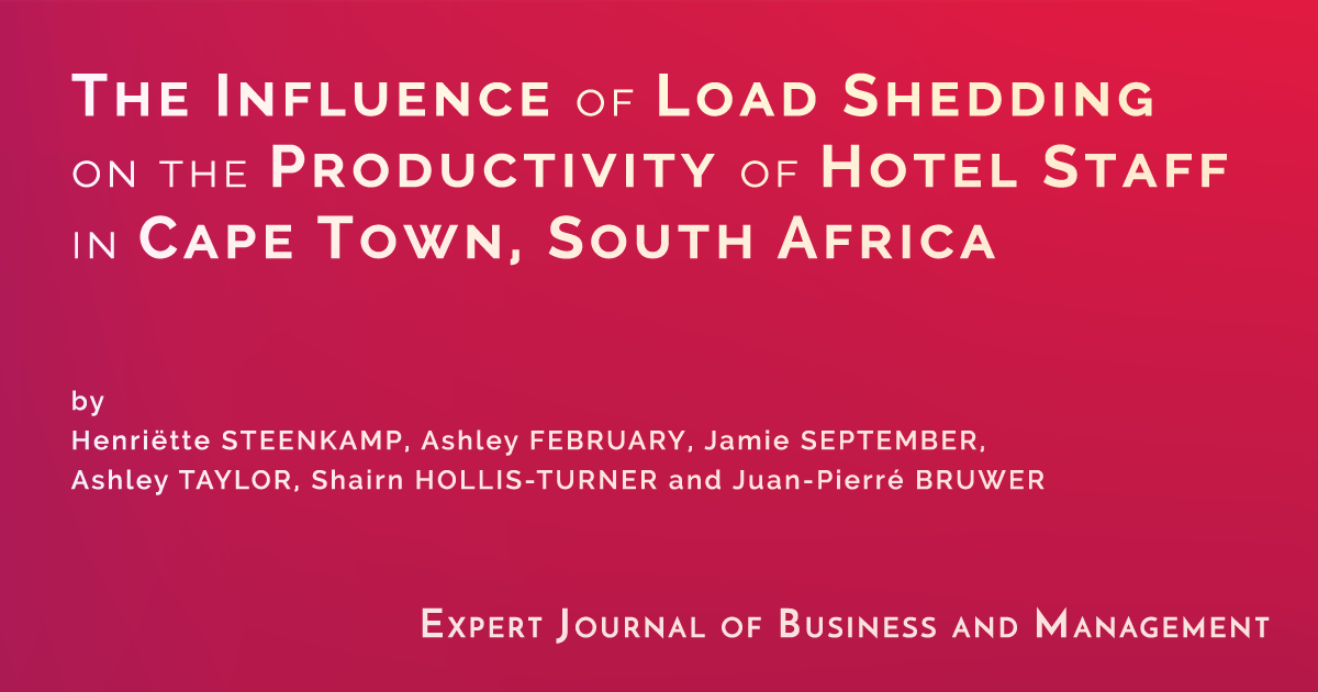 the-influence-of-load-shedding-on-the-productivity-of-hotel-staff-in